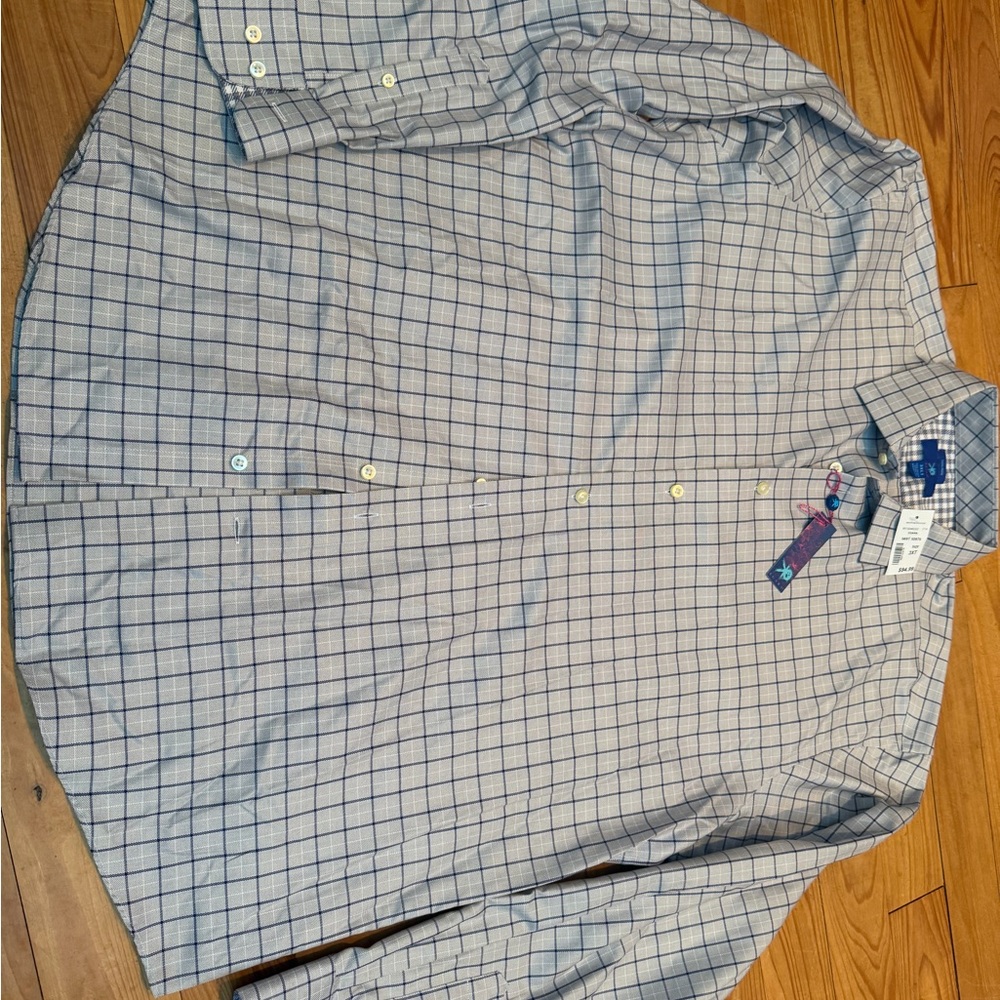 Egara Light Blue Plaid Button Down Shirt